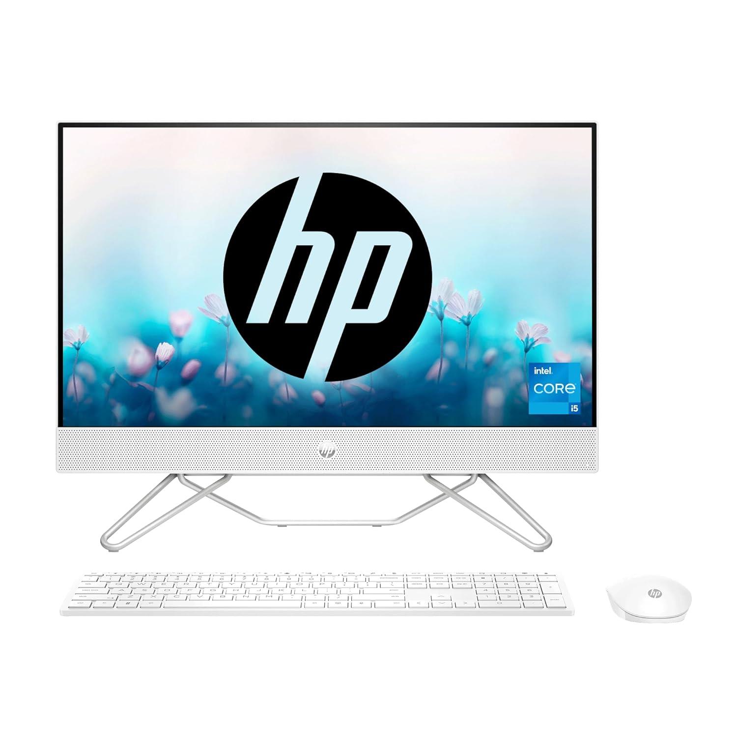 HP All-In-One PC 12Th Gen Intel Core I5-1235U 24-Inch(60.5 Cm) FHD Anti-Glare Desktop (8GB RAM/1TB HDD+256GB/Win 11/Wireless Keyboard And Mouse Combo/MSO/IR Privacy Camera/Starry White) 24-Cb1902in