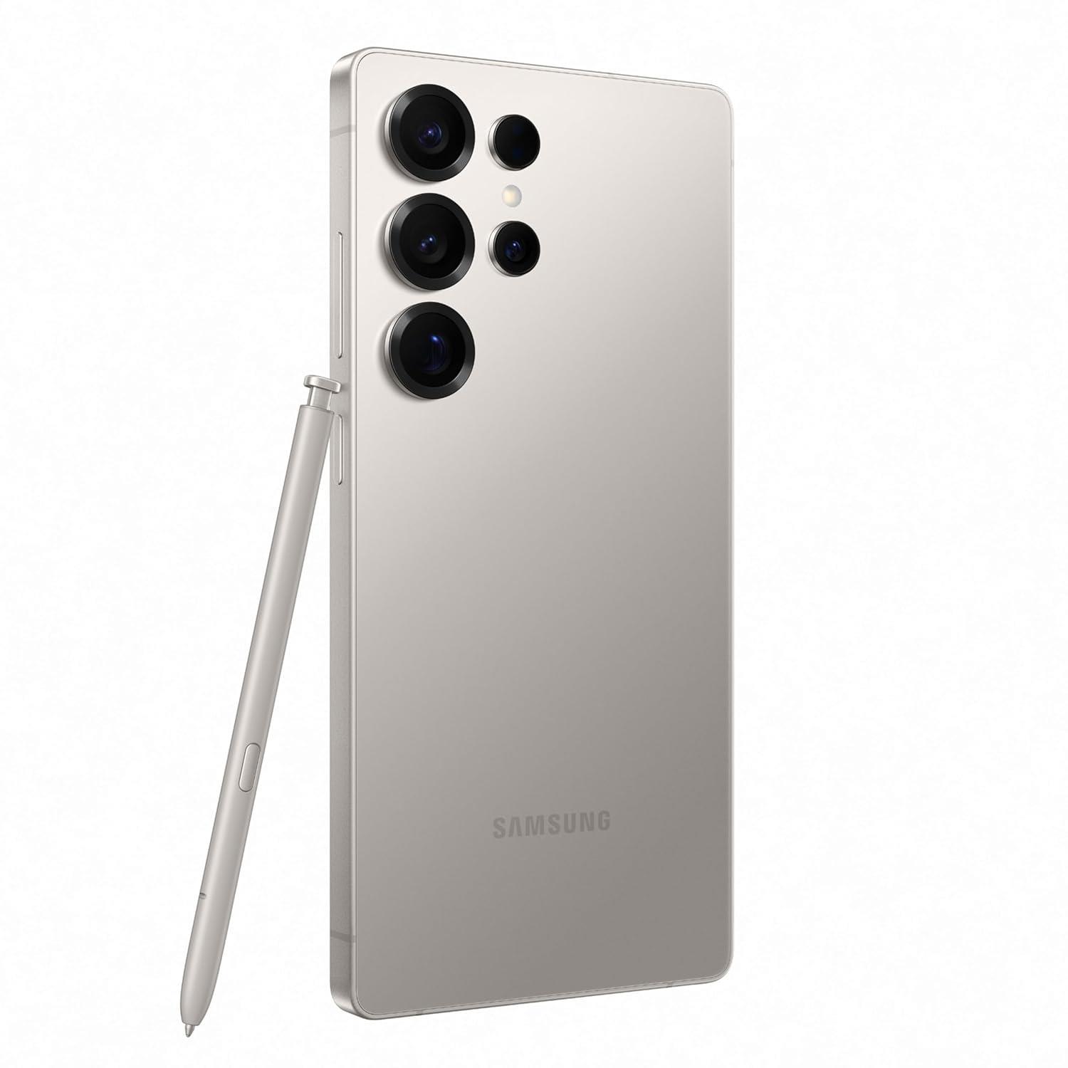 Samsung Galaxy S25 Ultra 5G Smartphone With Galaxy AI (Titanium Silverblue, 12GB RAM, 256GB Storage), Titanium Frame, Snapdragon 8 Elite, 200 MP Camera With Provisual Engine And 5000Mah Battery