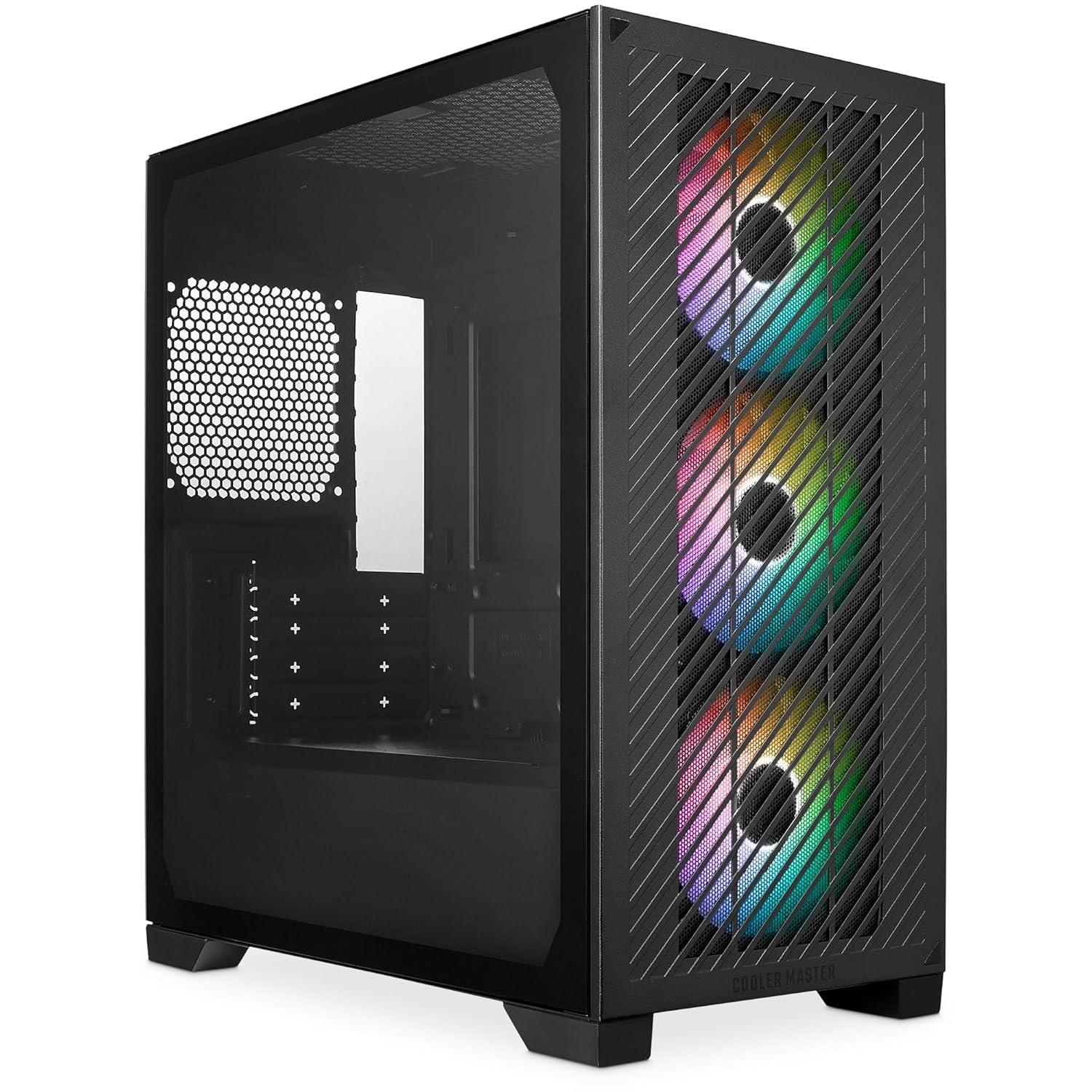 Cooler Master Elite 301 Computer Case - Black |3 X Pre-Installed ARGB Fans | Upto 280Mm AIO Support | M-ATX Motherboard Support Only | Type C Connector In Front