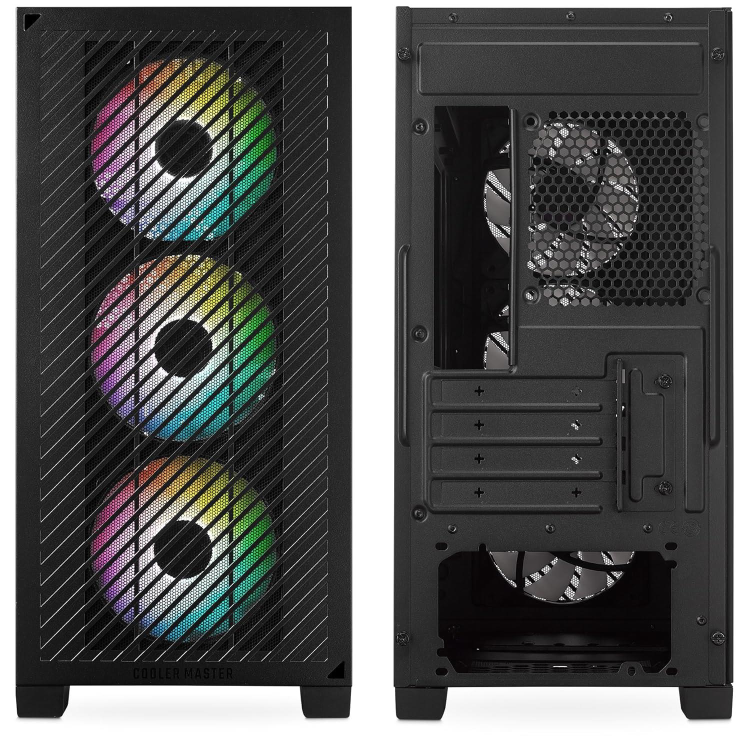 Cooler Master Elite 301 Computer Case - Black |3 X Pre-Installed ARGB Fans | Upto 280Mm AIO Support | M-ATX Motherboard Support Only | Type C Connector In Front