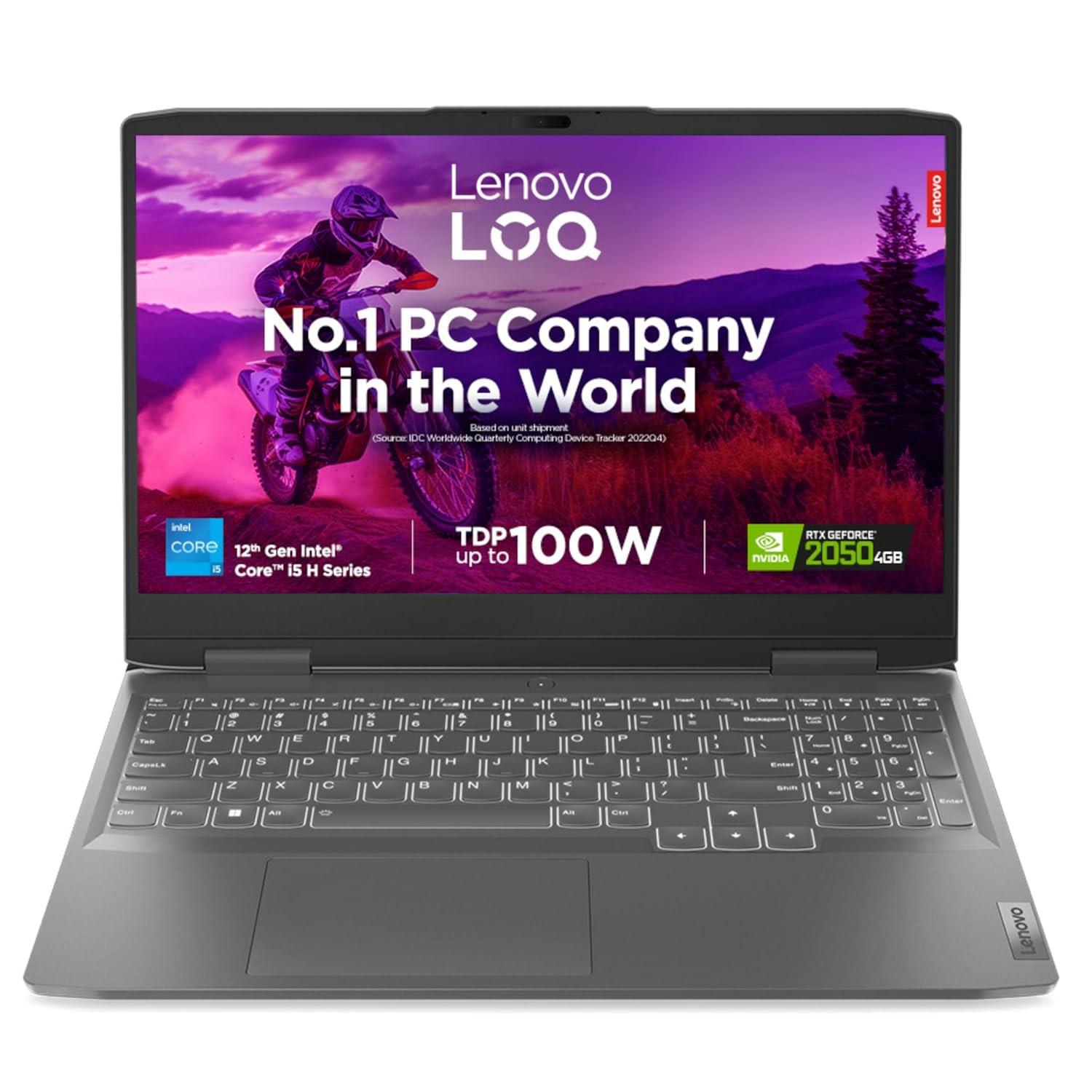 Lenovo LOQ Intel Core I5-12450H 15.6" (39.6Cm) FHD IPS 144Hz 350Nits Gaming Laptop (16GB/512GB SSD/Win 11/NVIDIA RTX 2050 4GB Graphics/Office 2021/3 Month Game Pass/Storm Grey/2.4Kg), 82XV00F4IN