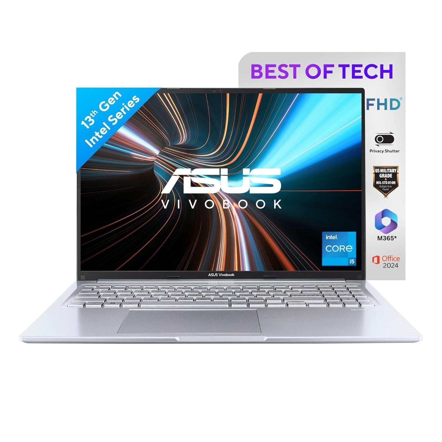 ASUS Vivobook 16, Everyday Laptops, Intel Core I5-13420H (16GB/512GB/Intel UHD Graphics/16.0" WUXGA/Windows 11 Home/Office Home 2024 + M365 Basic (1 Year Validity)*) X1605VA-MB1627WS