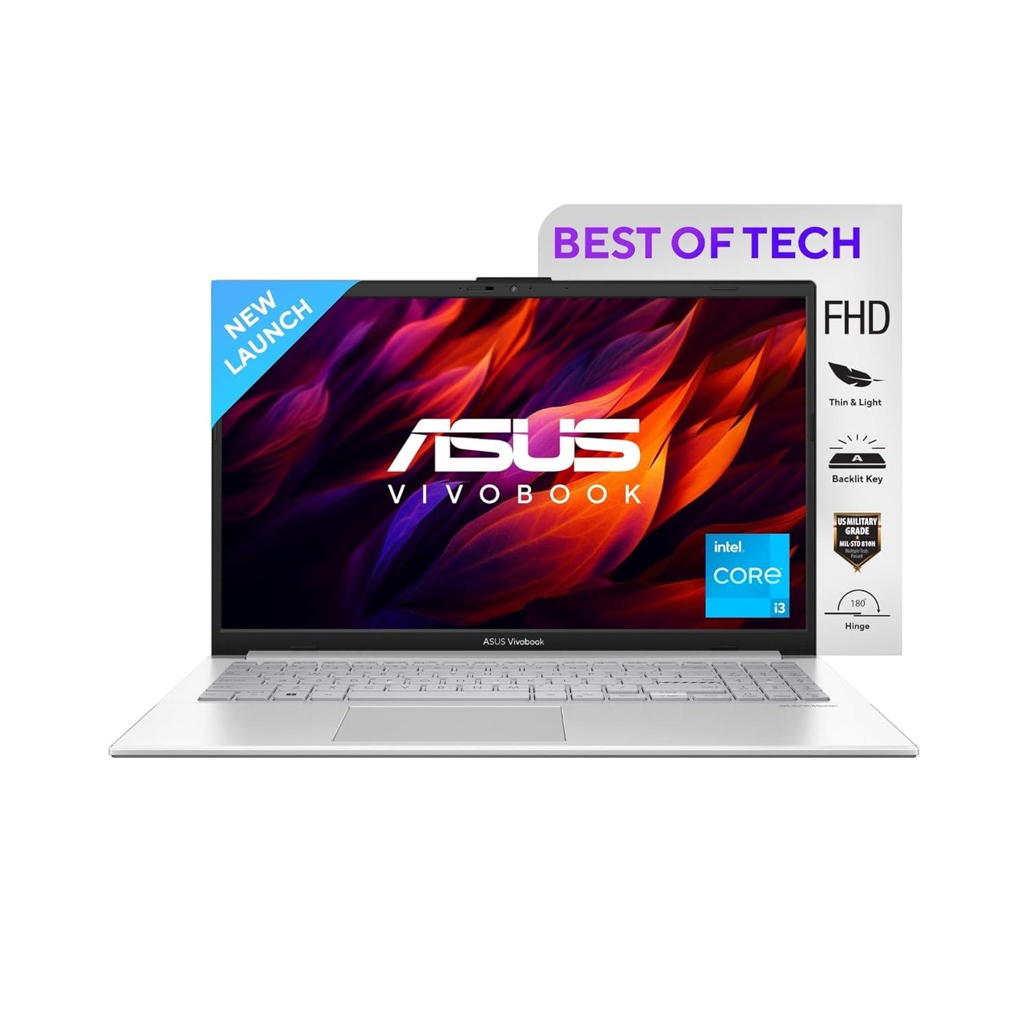 ASUS Vivobook Go 15, Student Laptop, Intel Core I3-N305 (8GB/512GB/Intel UHD Graphics/15.6 FHD/Windows 11 Home/Office Home 2024  M365 Basic (1 Year Validity) E1504GA-NJ3321WS