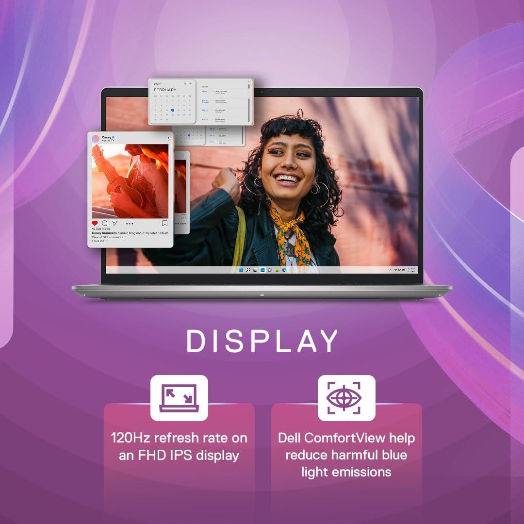 Dell Inspiron 15 3530 Laptop - 15.6" FHD 120Hz Display, 13Th Gen Intel Core I5-1334U, 16GB DDR4 RAM, 1TB SSD, Intel UHD Graphics, Backlit Keyboard, Win 11 + Office H&S 2024, Platinum Silver, 1.62 Kg