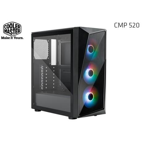 Cooler Master CMP520 Mesh Computer Case - 280Mm Radiator Support | High Airflow Case | 3 X 120Mm ARGB Fans Pre-Installed | Gaming Case, Black