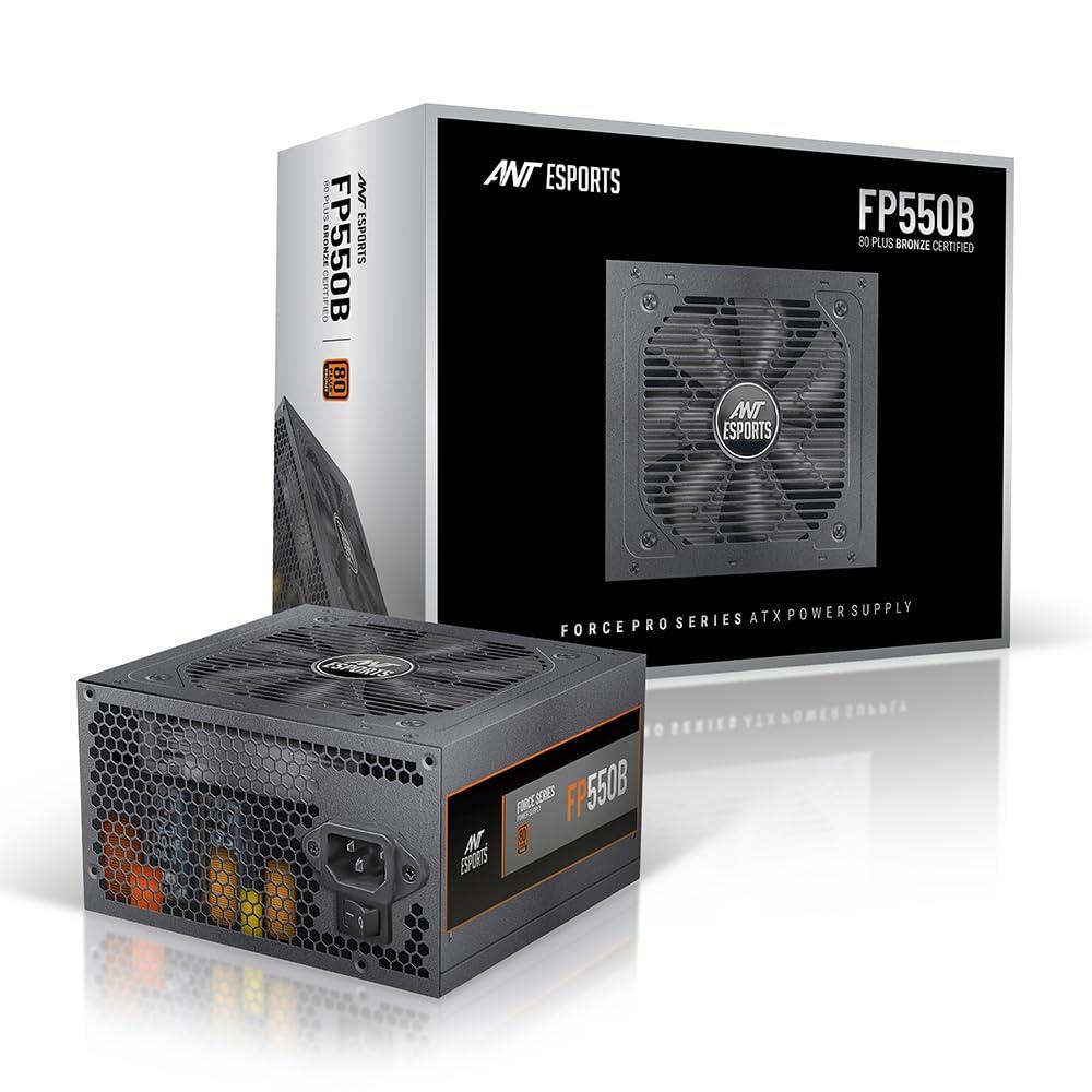Ant Esports FP550B 80 Plus Bronze Certified Non Modular Gaming Power Supply/PSU With Active PFC, Flat Black Cables And Silent Fan